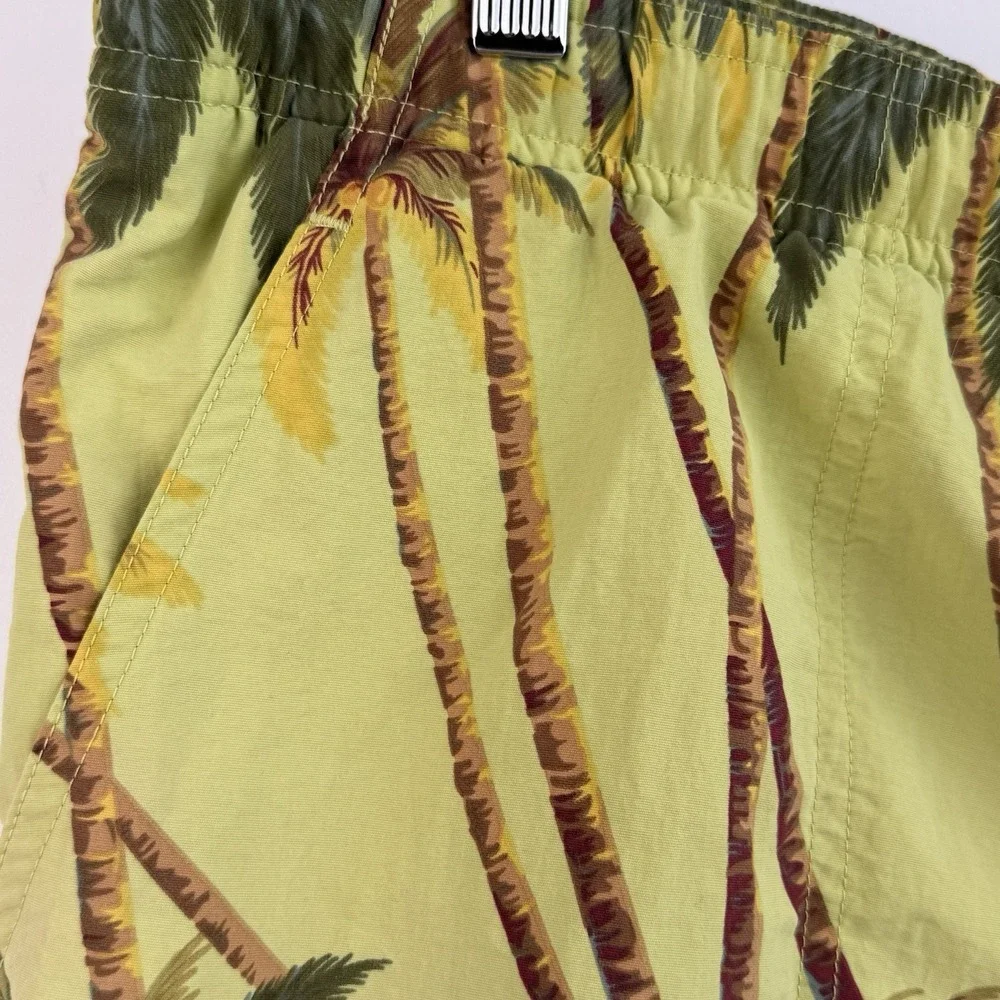 VTG Tommy Bahama Swimming Trunks Shorts Mens M Green Yellow Palm Floral Print